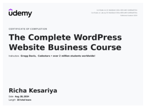 Website Business Course Certification